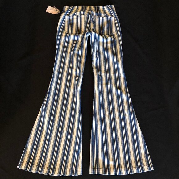 NWT Free People Jolene Hip Hugger Striped Flare Sz 27 - Picture 7 of 16